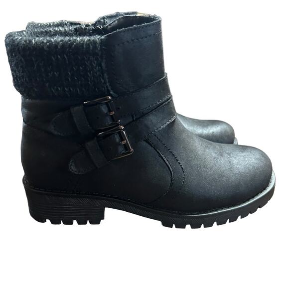 GC Shoes Valli Sweater Knit Cuff Booties Contemporary Biker Buckle NEW  Size 7.5 - Picture 7 of 12